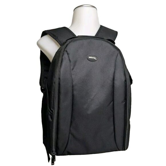 Ultimax Camera DSLR Padded Backpack / Bag Pockets Hoop N Loop Black - Picture 2 of 8